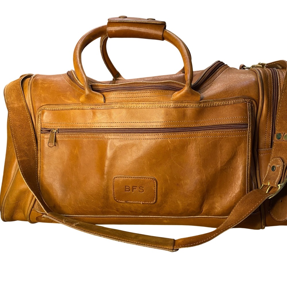 Orvis Duffel Bag Men Large Leather Travel Weekender Luggage Customizable Vintage